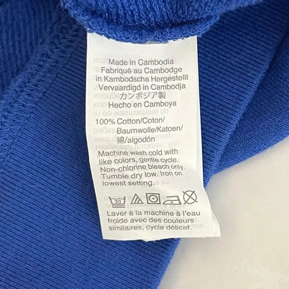 J Crew Crewneck LOVE Sweatshirt Size Medium Long Sleeve Graphic Blue Like New - Picture 8 of 8